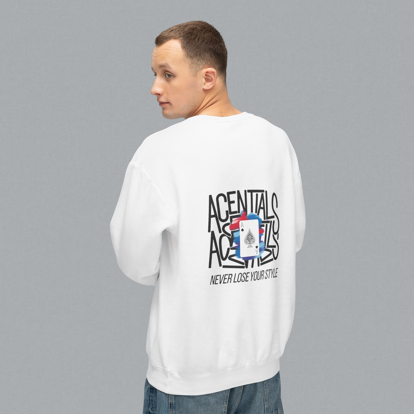 NEVER LOSE SYLE- Sweatshirt ( White )